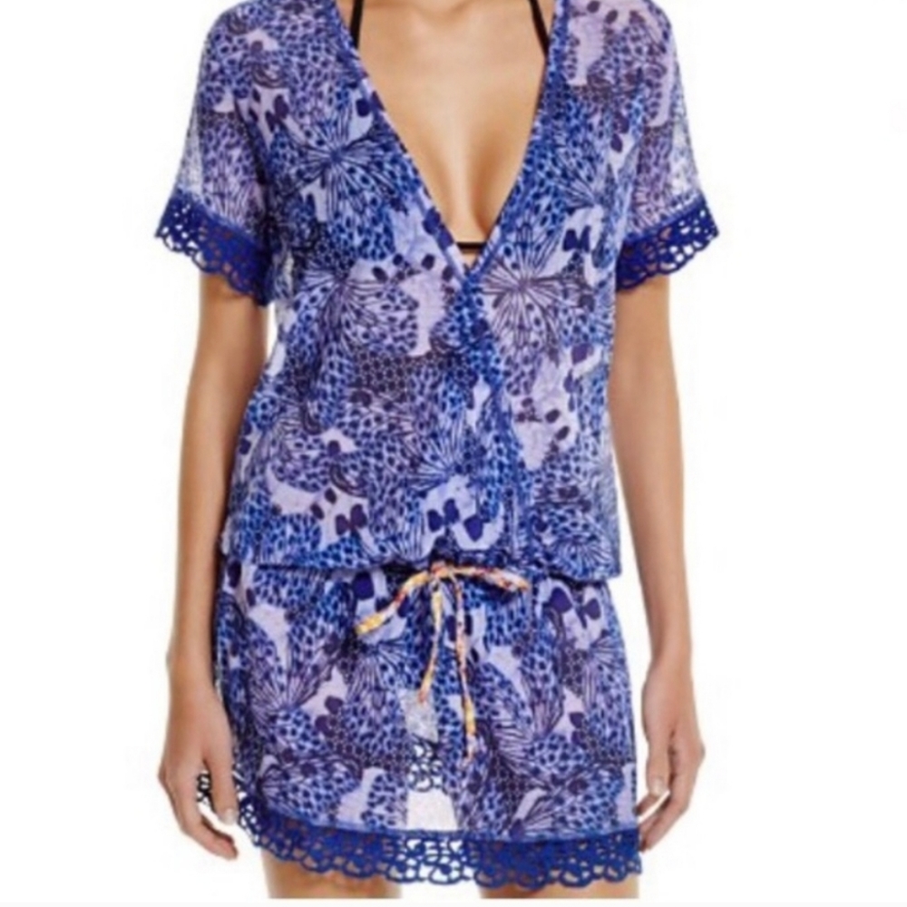 Maaji Mesh and Crochet Beach Bikini Coverup Size S